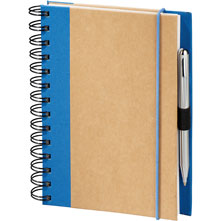 compact recycled journal with blue trim
