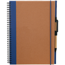 large recycled journal with royal blue trim and elastic closure