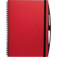 red pebble grain faux leathe wirebound journal book with elastic closure