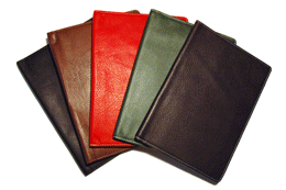red, tan, green and black leather Classic journals
