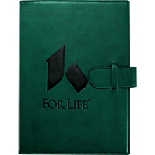 green faux leather refillable journal