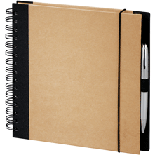 natural color square recycled journal with elastic closure